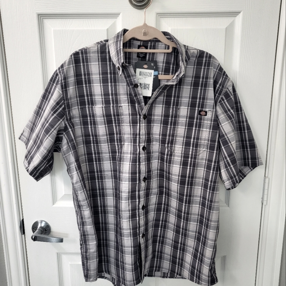 Men's Dickies Short Sleeve Flex Woven Shirt Large NEW WITH TAGS